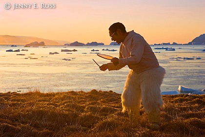 Traditional Inuit Drum Dance at Sunset
