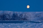 Moonrise over Ilulissat Icefjord, West Greenland