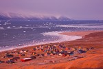 Qaanaaq and Baffin Bay at sunrise, Northwest Greenland
