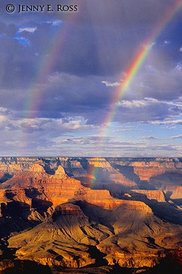 Rain & Double Rainbow, Grand Canyon